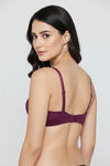 Zivame At Work Padded Non Wired 3/4Th Coverage T-Shirt Bra - Plum Caspia — thumbnail 3